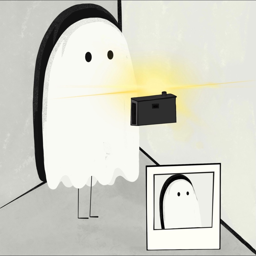 Ghostly selfie print